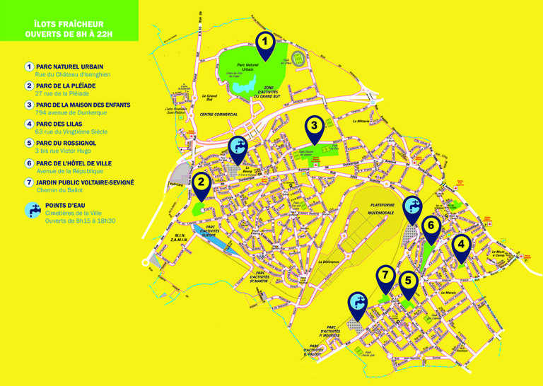Carte - Parcs et jardins ouverts